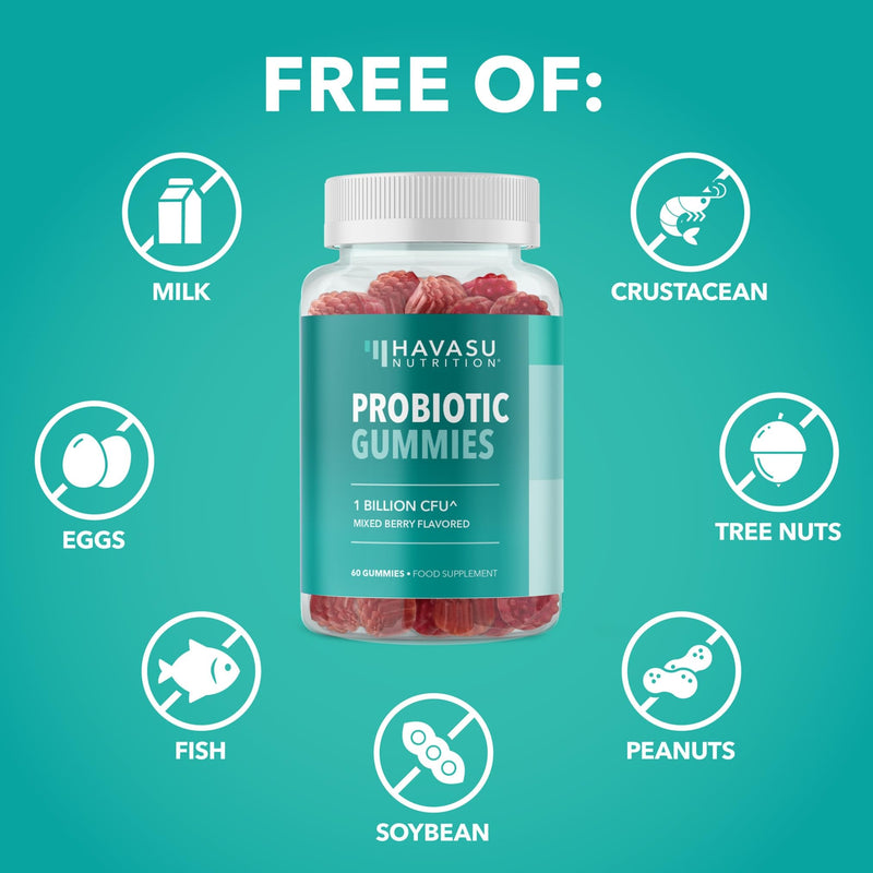 Probiotic Gummies for Digestive Support and Gut Health with 1 Billion CFU of Shelf Stable Microorganisms | Non-GMO, Gluten Free and Vegetarian Friendly | 2 Month Supply Mixed Berry Gummies Probiotic Gummy
