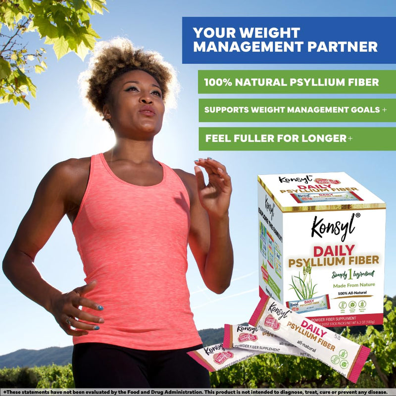 [Australia] - Konsyl Daily Psyllium Fiber Stick Packs - On-The-Go Fiber Supplement Powder - Convenient, All-Natural Soluble Fiber, Gluten-Free & Sugar-Free, Vegan & Keto - 30 Packets 30 Servings (Pack of 1) Original 
