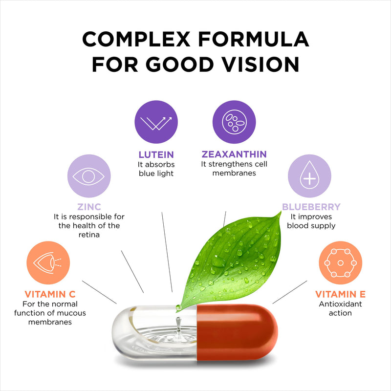 Excellent Vision with 1 Capsule/Day. Concentrated Composition. Multidirectional Action. Liquid Formula for Complete Absorption and Faster Effect. Laboratory Tested. (30 Servings) 30 count (Pack of 1)