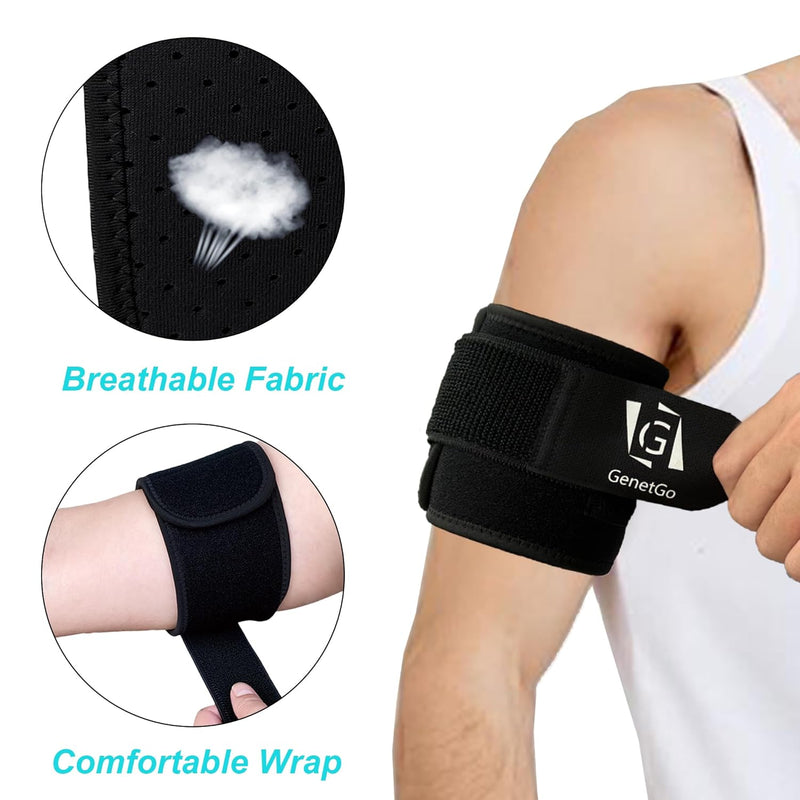 [Australia] - Bicep Tendonitis Brace Compression Sleeve Support,Upper Arm Brace Bicep Bands for Pain Relief,Muscle Strains and Inflammation,Bicep Compression Sleeve for Men and Women-Medium Medium 
