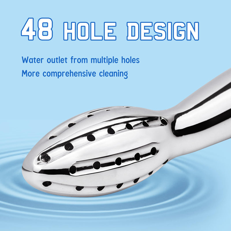 [Australia] - Shower Douche Shower Enema Shower Cleaner Enema Douche System, Handheld Water Shower Nozzle Anal Rinse Vaginal Cleaning Kit for Men Women, Silver (Aluminum) 