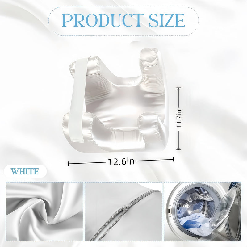 [Australia] - Face Pillow for Wrinkles, Anti Wrinkle Pillow with Cooling Silk Pillowcase, Beauty Pillow for Sleeping Face Down and Back Sleeping (White) 