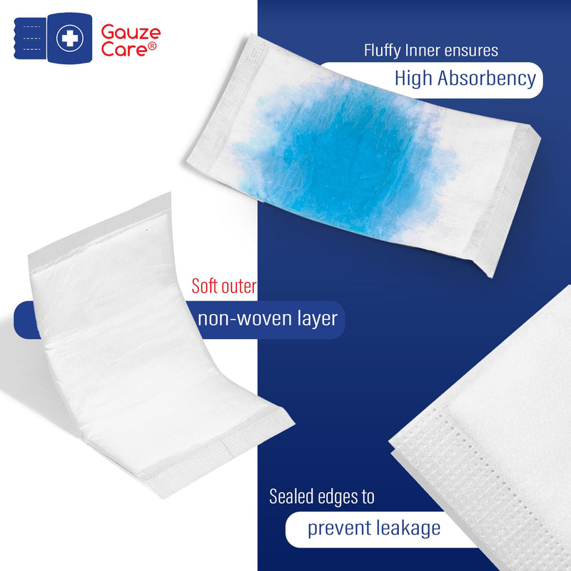 [Australia] - GauzeCare Sterile Abdominal- ABD Combine Pads| 50-Pack, 5 x 9 Inches| Extra Absorbent & Thick, Individually Wrapped Wound Dressing, First Aid Pads| Surgical-Grade, Nonstick- for Heavy Leakage, Post Op 5"x9" (50 Pads) 