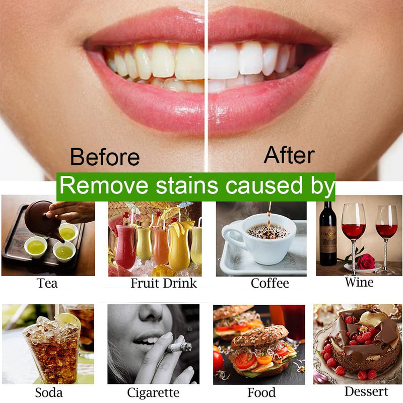 [Australia] - 2-Pack Teeth Whitening Charcoal Powder + Bamboo Brush Oral Care Sets, WUBLSYAN Natural Activated Charcoal Teeth Whitener Powder 0.53 Ounce (Pack of 2) 