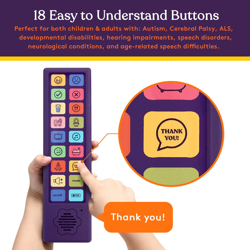 [Australia] - Special Supplies AAC Communication Device for Speech Therapy, Talker Buddy Communication Device for Non Verbal Kids & Adults, Autism Talking Aids for Home or School, Travel Bag, Recording Option 