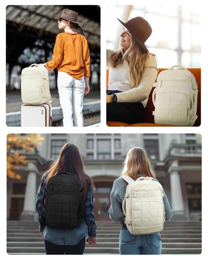 Telena Puffer Makeup Bags with Quilted Travel Backpack