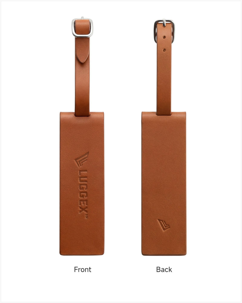 LUGGEX Luggage Straps TSA Approved+Leather Luggage Tag 1 Pack, Travel Essentials Kit (Black&Brown)
