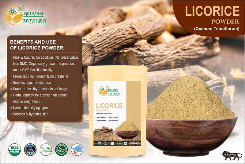 [Australia] - Licorice Root Organic Powder Mulethi Powder Yastimadu Powder (Glycyrrhiza Glabra) for Skin Natural Digestive Aid and Herbal Wellness Supplement 5.5 oz / 150gms 