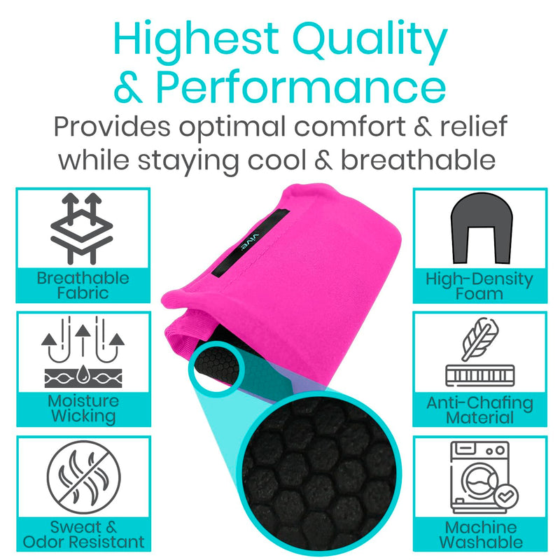 [Australia] - Vive Premium Crutch Pads & Hand Grips - Comfortable, Breathable, Machine Washable Padding - Moisture Wicking & Odor Reducing Pillow Accessory Covers for Adult & Youth Walking Crutches Pink 