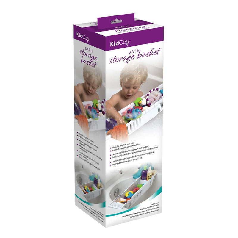 [Australia] - KidCo Bath Toy Organizer Storage Basket, 3 Compartment Horizontal Large Openings Bath Toy Organizer for Tub, Large Capacity Bath Toy Organizer with Large Openings, White 