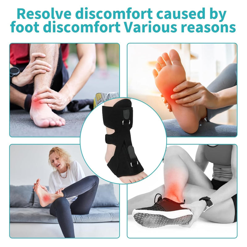 [Australia] - Plantar Fasciitis Night Splint (1PC, Black) - Upgrade Therapeutic Support Brace for Plantar Fasciitis, Foot Drop & Achilles Tendonitis, Fits Men & Women 