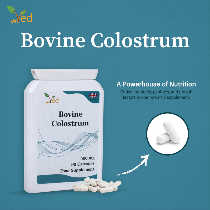 Bovine Colostrum Supplement | Support Immune System and Muscle Growth | 500 Mg X90 Capsules.