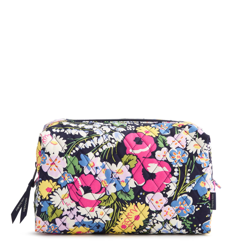 Vera Bradley Women's Premium Cotton Large Cosmetic Bag – Poppy Fields