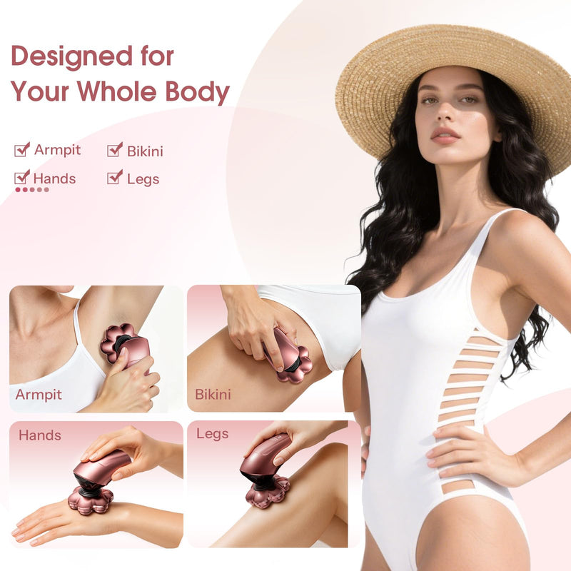 [Australia] - Electric Razors for Women Legs: 5-in-1 Rechargeable Body Shaver, 7D Wet & Dry Bikini Trimmer, IPX7 Waterproof Lady Hair Remover for Face Underarms Pubic, Rose Pink 