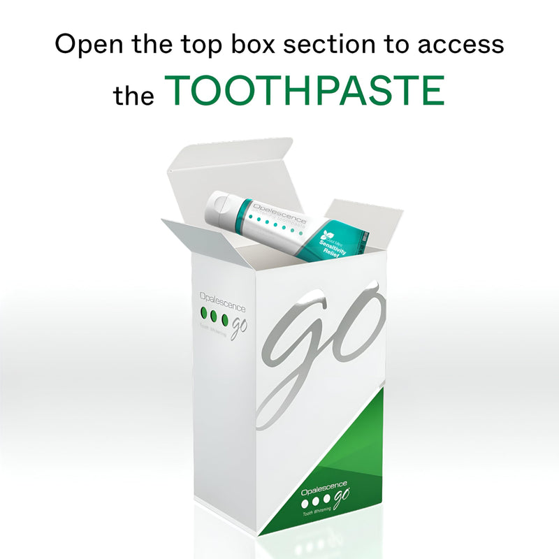 Opalescence GO 15 Mint Whitening Bundle (7 Treatments) & Toothpaste 6238 | 15% Hydrogen Peroxide Prefilled Teeth Whitening Trays Includes Travel Whitening Original Toothpaste 1 Oz 1 Count (Pack of 7)