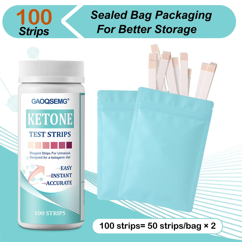 [Australia] - Ketone Test Strips,100 Strips Keto Urine Test Strips for Ketosis,Low Carb Diet Ketone Home Urinalysis Test Kit Easy & Accuate Testing Strips 