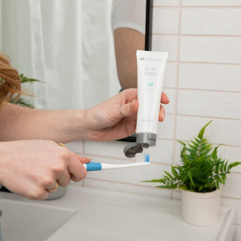 CariFree Gel 1100 (Mint) Anti-Cavity Fluoride Toothpaste with Nano Hydroxyapatite, Cavity Prevention and Enamel Protection, Dentist Recommended for Kids and Adults, 2.40 oz. Mint 2.4 Ounce (Pack of 1)