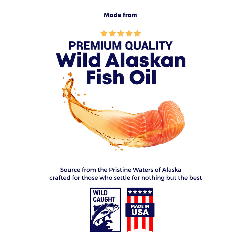 Premium Wild Alaskan Omega-3 Fish Oil for Dogs - Joint Mobility - Relieves Itchy Flaky Skin & Allergies - Shinier Coat - All Natural Supplement EPA DHA Fatty Acids from Wild Fish - PawsPlanet Australia