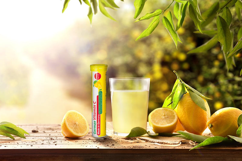 Vitamin C 180 mg - 5 x 20 effervescent Tablets - Lemon Flavor - T&D Pharma German Vitamin C - Made in Germany vitamin C 180 mg 5 count (Pack of 20)
