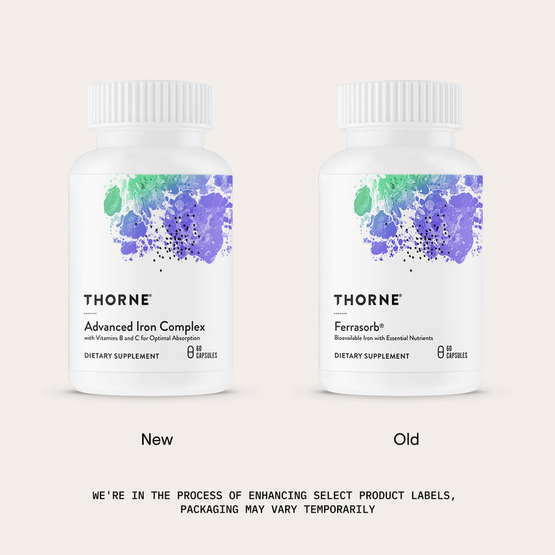 THORNE Advanced Iron Complex, Chelated Iron Supplement, 60 Capsules