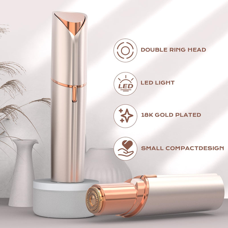 [Australia] - Facial Hair Removal for Women Men, Electric Shaver for Women,Eyebrow & Facial Trimmer,Double Rotating Blades Hair Remover for Upper Lip Chin Peach Fuzz Brow Hair Removal 