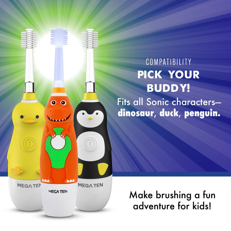 [Australia] - Brilliant Oral Care Kids Sonic Toothbrush Soft Replacement Heads, for Children Ages 5+, Orange, 2 Pack 2 Count (Pack of 1) Orange (Soft Bristles) 