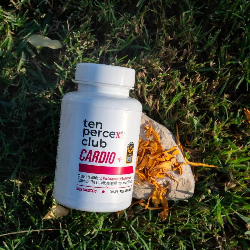 Cordyceps Capsules Mushroom Supplement - Cordyceps Mushroom Extract for Energy, Endurance and Stamina - Natural Nootropic Complex, 90 Caps - Cardio+ by Ten Percent Club