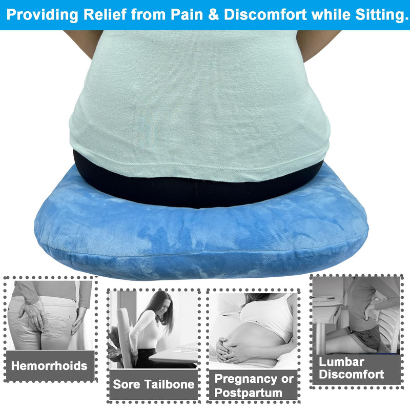 [Australia] - Donut Pillow Hemorrhoid Cushion for Tailbone Pain Relief, Medical Anti-Bedsore Seat Cushion for Pressure Sores, Bedsores, Pregnancy, Disabled & Paralyzed, Butt Pillow with Removable Cover 