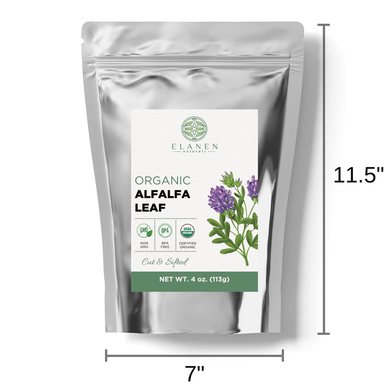 [Australia] - Organic Alfalfa Leaf 4 oz. (113g), USDA Certified Organic Alfalfa Leaf Herb Loose Leaf Tea, Medicago Sativa Herb, Alfalfa Tea Leaves, Cut & Sifted 