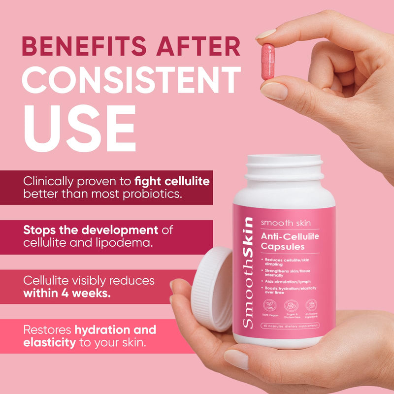 [Australia] - Smooth Skin & Circulation Support Capsules, Plant-Based Dietary Supplement, Helps Reduce Appearance of Cellulite, Supports Skin Elasticity, 60 Vegan Capsules, Gluten-Free, Sugar-Free 