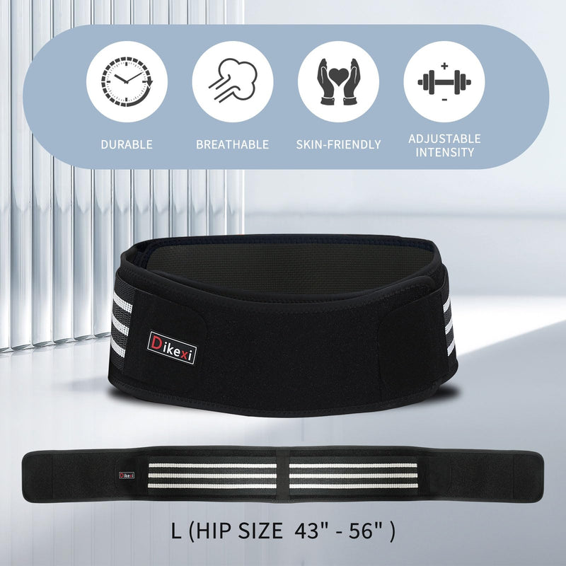 S-XXL Sacroiliac SI Joint Hip Belt for Women Men-Alleviate Sciatica|Pelvic|Back|Lower Back Support, Pelvic Support Belt, Adjustable Sciatica Lumbar Pain Relief, Trochanter Belt(Black,L,Hip Size 43‘’-56‘’) Large Black