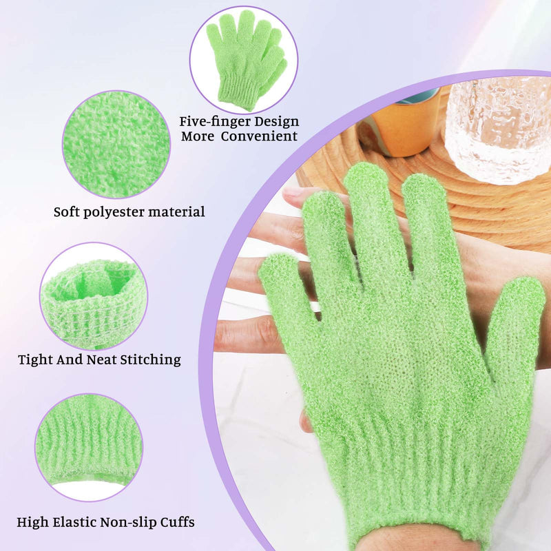 [Australia] - Molain Pack of 10 peeling gloves, peeling gloves, exfoliating gloves, washing gloves, bathing gloves, body shower gloves, peeling body bathing accessories, 5 colors 