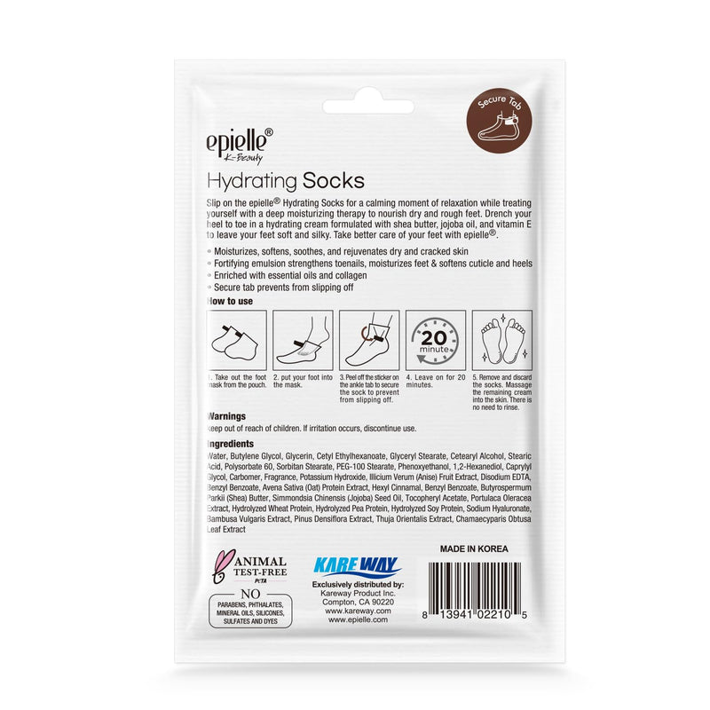 [Australia] - Epielle Hydrating Hand & Foot Masks 12 Pairs, Deep Moisturizing Socks & Gloves, Soften Dry Hands & Cracked Heels with Shea Butter & Jojoba Oil, Korean Skin Care, Foot Spa, Self Care Gifts for Women Hydrating Socks & Gloves 