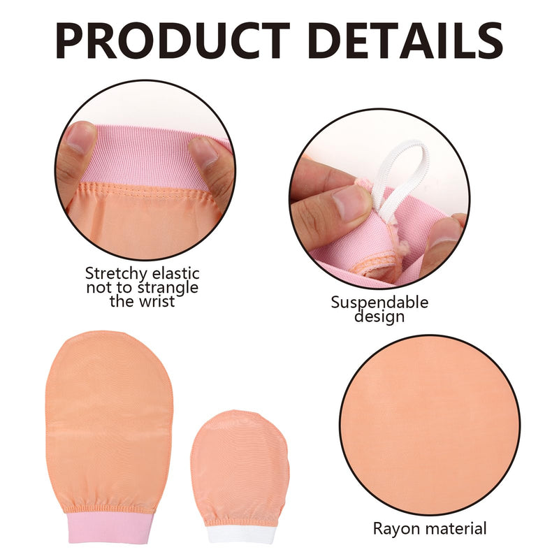 [Australia] - SRLWMYI Silk Exfoliating Glove 3 in 1, Satin Hair Tie, 100% Natural Exfoliating Glove Body Removes Dead Skin, Ingrown Hairs, Impurities Beautify Your Skin in Seconds! 