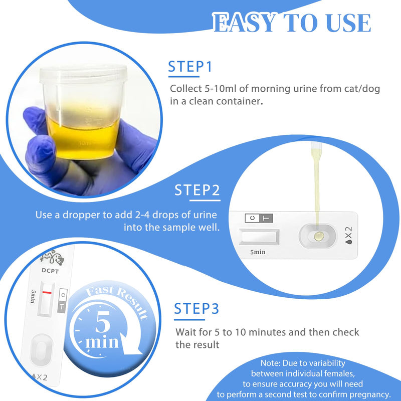 At-Home Dog & Cat Pregnancy Test Kit – Urine-Based Early Detection, Fast 5-Min Results, 98.9% Accurate, Non-Invasive & Stress-Free for Pets 1 Pack