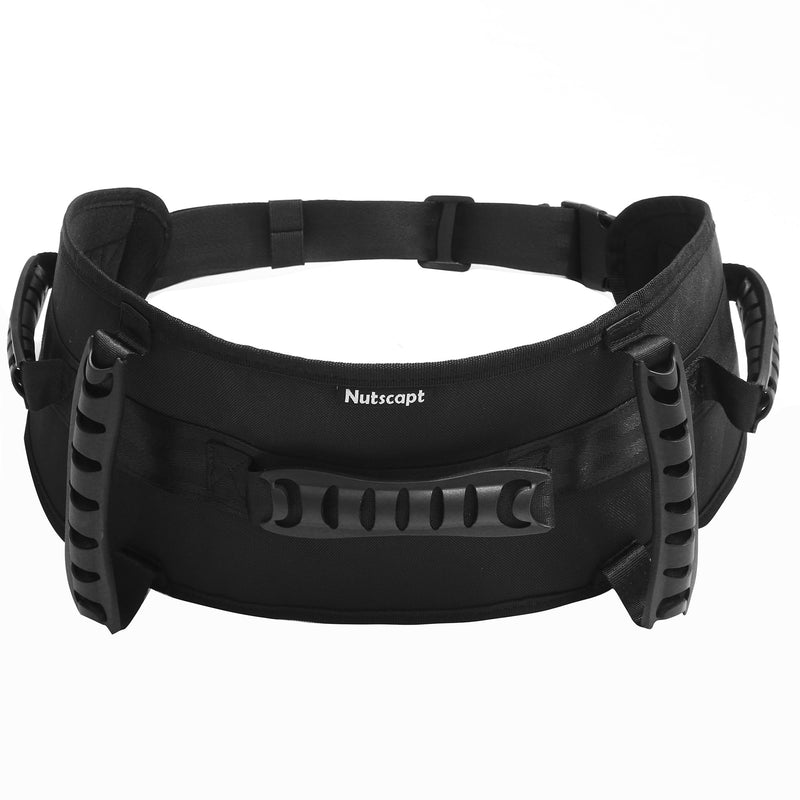 Gait Belt Transfer Belt for Senior with 5 Handles Gait Belts with Quick Release Buckle Transfer Belt for Elderly, Handicap, Physical Therapy (Black) Black