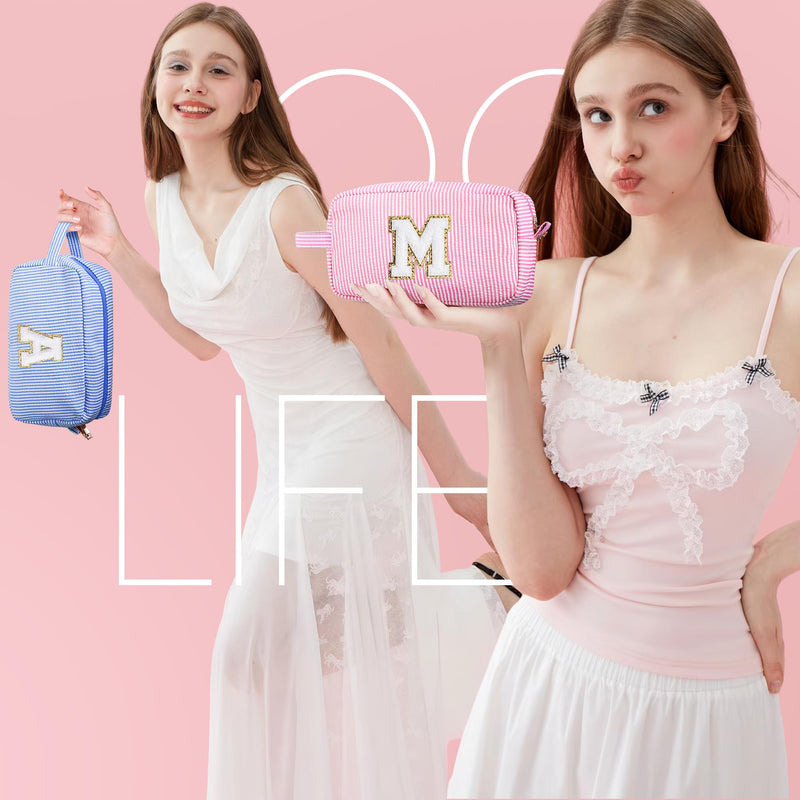 YOOLIFE Initial Girls Makeup Bag and Crossbody Bag T
