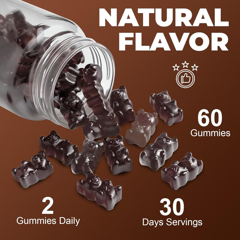 12-in-1 Mushroom Gummies with Lion's Mane, Reishi, Chaga, Maitake, Ginseng, Shiitake for Focus, Immunity & Mood, Vegan Mushroom Complex Supplement with Ashwagandha and Black Pepper- 60 Gummies 60 count (Pack of 1)