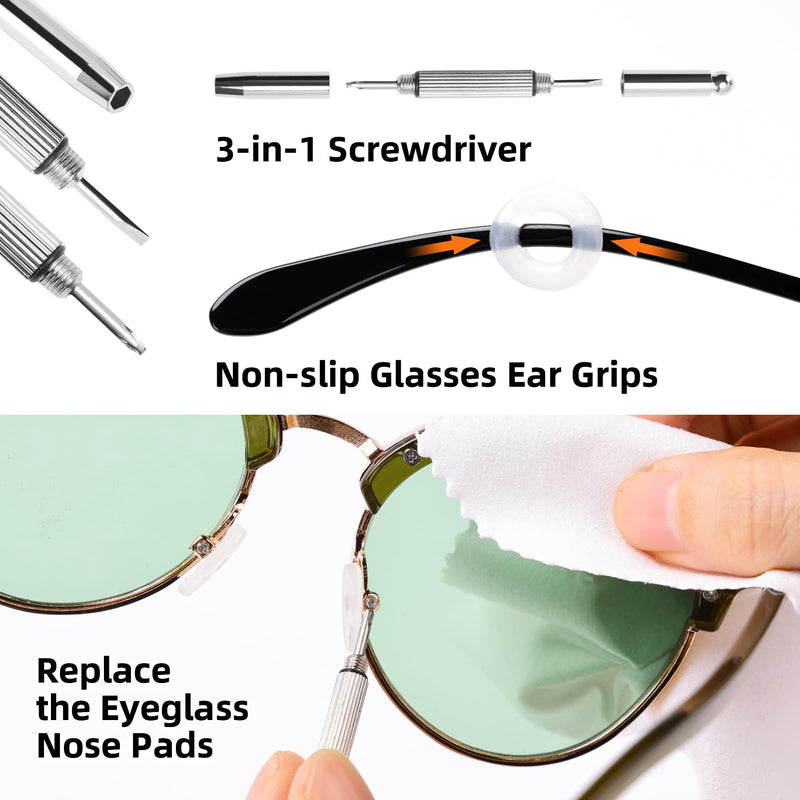 [Australia] - Ordilend Glasses Cleaner Eyeglass Cleaning Kit with 24H Anti Fog Spray for Glasses and Microfiber Cloth, Portable Eyeglass Cleaner Tool Lens Cleaning kit for Camera Lenses Light Black 