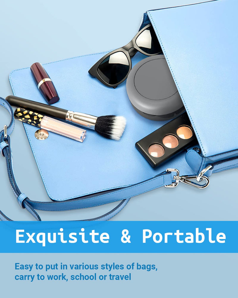 [Australia] - Denture Bath Case, Denture Cup, Leak Proof Portable Retainer Case, Denture Cleaning Kit with Cleaner Brush, Denture Box with Strainer & Mirror, Denture Case for Aligner Retainer Mouth Guard (Gray) Elegant Gray 