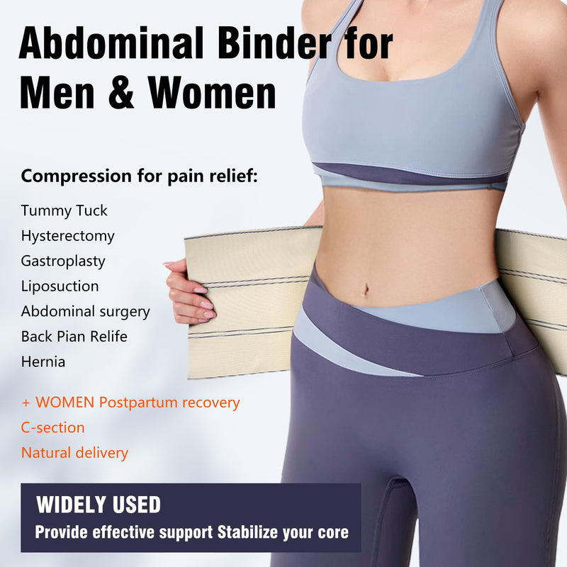 [Australia] - Elastic Abdominal Binder Lower Waist Support Belt, Umbilical Hernia Support Pad Universal Wide Belly Girdle Stomach Surgical Compression Wrap for Men and Women (White, XX-Large) White 