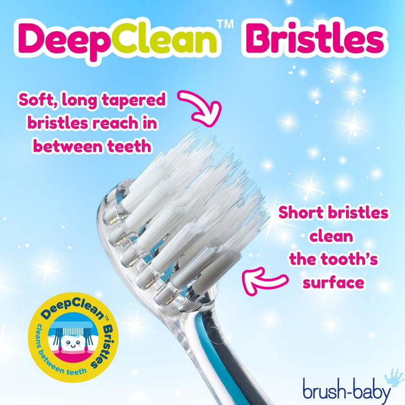 [Australia] - Brush-Baby - Kids Replacement Brush Heads for KidzSonic Electric Toothbrushes, 3+ Years - DeepClean Replaceable Toothbrush Heads with LED - Pack of 4 4 Count (Pack of 1) 