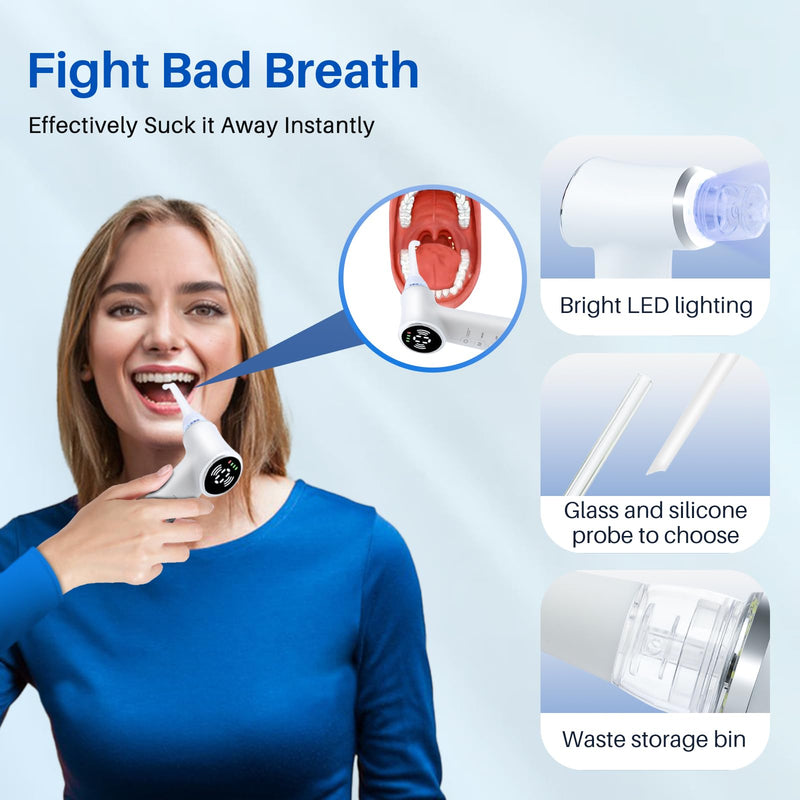 [Australia] - Upgraded Tonsil Stone Remover Tool with Silicone & Glass Probes, 11 in 1 Rechargeable Electronic Tonsil Stone Vacuum with Built-in LED Light, Fight Bad Breath Instant Suction 