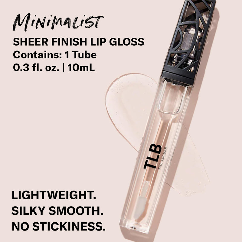 The Lip Bar - Lip Gloss, Minimalist (Clear) - Gloss Up Sheer Finish - Smooth, Not Sticky Formula - Moisturizing Coconut Oil, Olive Oil, Argan Oil & Vitamin E - Vegan & Cruelty Free - .30 fl oz 0.3 Fl Oz (Pack of 1)