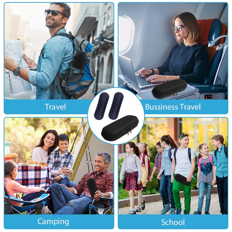[Australia] - ACWOO insulin cooler bag, insulin pen cooler bag with 2 ice packs, TSA diabetic bag for insulin pen, diabetic accessories, epipen, syringes, insulin, travel diabetic bag, black black hard capsule 