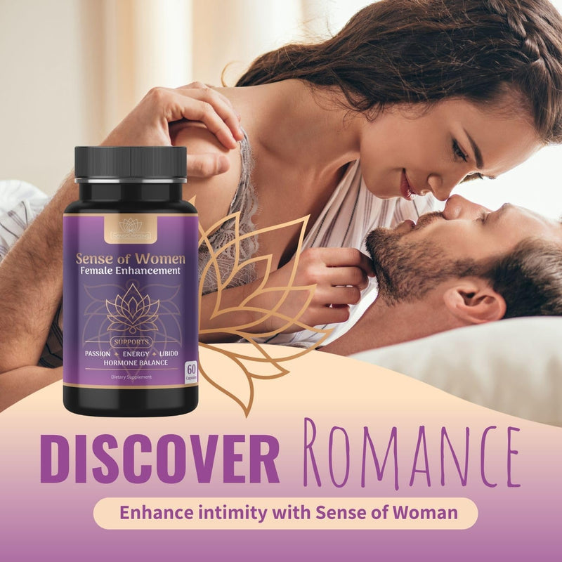[Australia] - Sense of Women Natural Female Enhancement Pills | Female Libido Booster for Women to Increase Mood, Energy and Hormone Balance | Horny Goat Weed Maca Root Extract 60 Veggie Capsules 