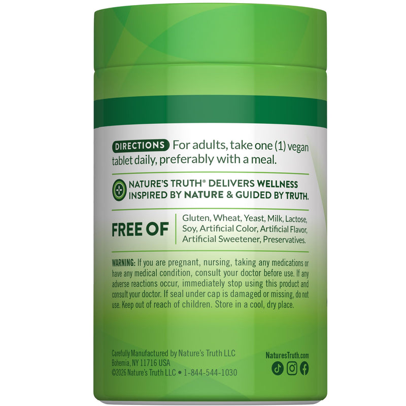 Nature's Truth Vitamin B12 1000 mcg | 75 Timed Release Tablets | Vegan, Non-GMO & Gluten Free Supplement 75 Count (Pack of 1)