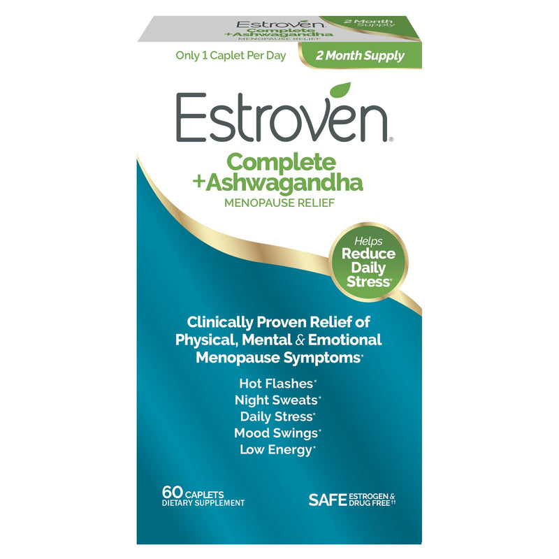 [Australia] - Estroven Complete + Ashwagandha Multi-Symptom Menopause Supplement for Women - 60 Ct. - Clinically Proven Ingredients Provide Menopause Relief & Night Sweats + Hot Flash Relief* - Drug-Free & Non-GMO 2 Month Supply 