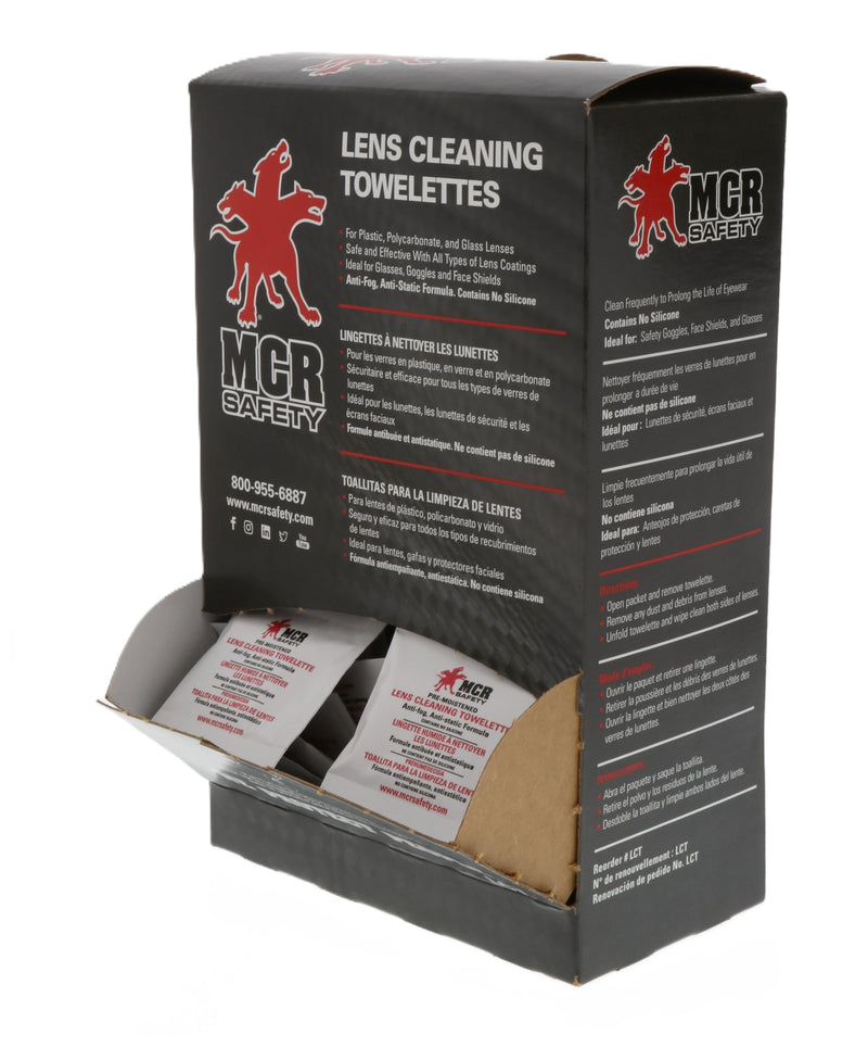 [Australia] - MCR Safety LCT Anti-Fog Anti-Static Lens Cleaning Towelette - 100 Wipes 