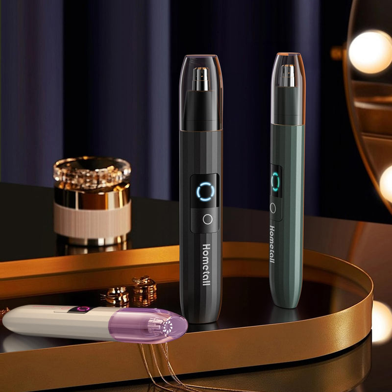 Rechargeable Nose Hair Trimmer for Men Women, Professional Painless Ear Eyebrow & Facial Hair Trimmer - 10,000 RPM Powerful Motor with Dual-Edge Blades, Wet/Dry, Easy to Clean Black